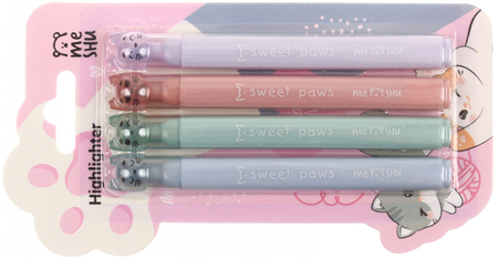 Набор маркеров-текстовыделителей Meshu Paw Pastel, 4 цвета Набор маркеров-текстовыделителей Meshu Paw Pastel, 4 цвета