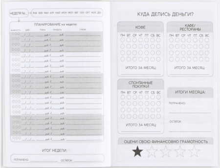 Книжка записная для планирования финансов Cashbook, 100*140 мм, 52 л. «Кот»