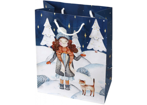 Пакет подарочный Meshu, 18×23×10 см, «Зимний вечер»