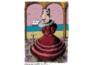 Постер «Дама в старинном платье» (Стельмашонок С.), 20×30 см