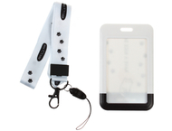 Бейдж пластиковый на тесьме с карабином Meshu