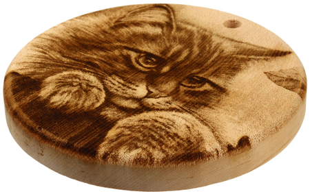 Доска разделочная круглая «Кошка», 18*18 см