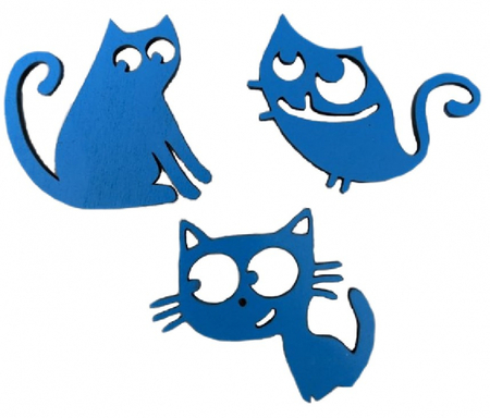 Магнит деревянный «Котик» (Марданов А.А.), размеры — ассорти (7*7 см, 6*7,5 см, 6,5*7 см), голубой Магнит деревянный «Котик» (Марданов А.А.), размеры — ассорти (7*7 см, 6*7,5 см, 6,5*7 см), голубой