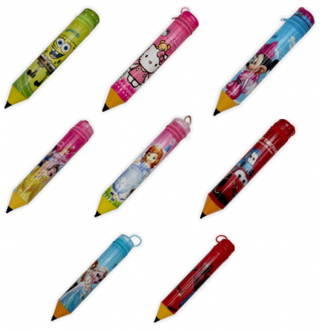 Пенал-тубус однокамерный школьный «Карандаш», 40*250 мм, ассорти