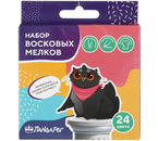 Мелки восковые «Творческие котики», 24 цвета, 24 шт., диаметр 7 мм, длина 90 мм Мелки восковые «Творческие котики», 24 цвета, 24 шт., диаметр 7 мм, длина 90 мм