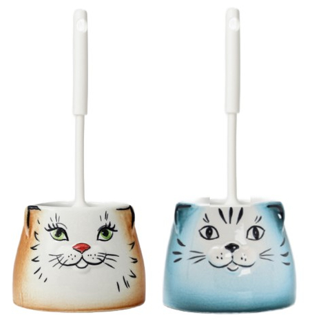 Подставка под ёрш фарфоровая «Кошка», 34*17*17 см, с ёршиком, ассорти Подставка под ёрш фарфоровая «Кошка», 34*17*17 см, с ёршиком, ассорти