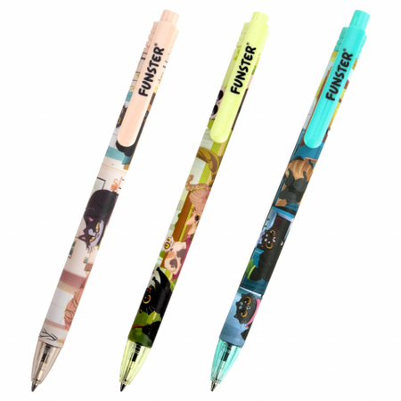 Ручка шариковая автоматическая Funster, Cute Animals, корпус ассорти, стержень синий Ручка шариковая автоматическая Funster, Cute Animals, корпус ассорти, стержень синий