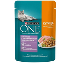 Корм влажный Purina One (для кошек с чувствительным пищеварением), 75 г, «Курица и морковь»