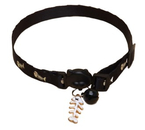 Ошейник для кошек светящийся, с бубенчиком и подвесом «Пижон», 30×1 см, «Рыбёшка», черный