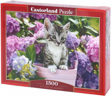Пазлы Castorland, 1500 элементов, «Котенок в корзине»
