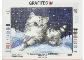 Набор для вышивания «Основа с рисунком» Grafitec, 40×30 см, «Котенок»