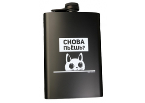 Фляжка сувенирная металлическая Sima-Land, 270 мл, «Снова пьешь?» Фляжка сувенирная металлическая Sima-Land, 270 мл, «Снова пьешь?»