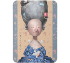 Открытка поздравительная, 140×195 мм, «Дама в парике, с котиком»