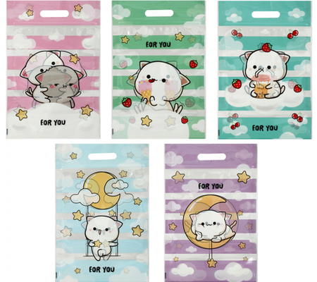 Пакет подарочный Meshu с застежкой ZipLock, 15*22 см, Cloud Cat, ассорти