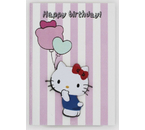Открытка поздравительная ручной работы и конверт, 105×147 мм, «Happy Birthday. Kitty с шариками»