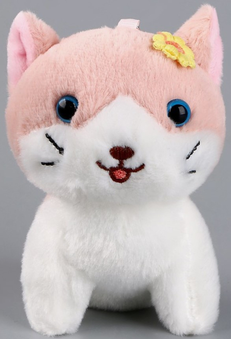 Игрушка мягкая на брелоке Sima-Land, 11 см, «Кот с цветком», ассорти Игрушка мягкая на брелоке Sima-Land, 11 см, «Кот с цветком», ассорти