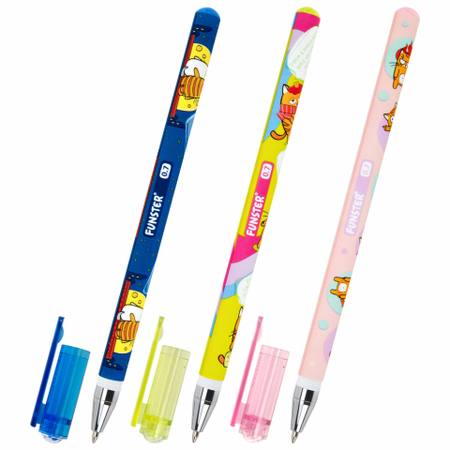 Ручка шариковая Funster, «Рыжий кот-энтузиаст», корпус ассорти, стержень синий