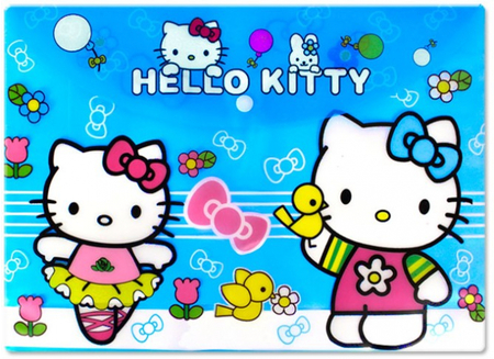 Папка-конверт пластиковая на кнопке Hello Kitty А4, с рисунком Папка-конверт пластиковая на кнопке Hello Kitty А4, с рисунком