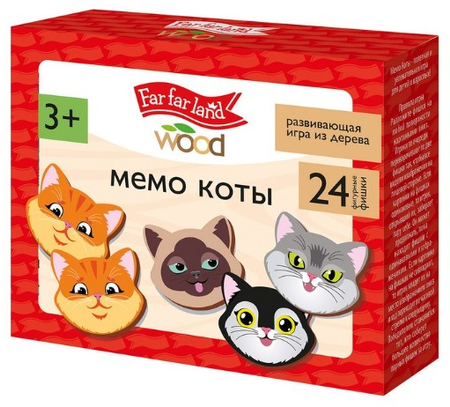 Игра-мемо настольная «Коты. Far Far Land Wood», 24 фишки, 3+ Игра-мемо настольная «Коты. Far Far Land Wood», 24 фишки, 3+