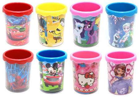 Стакан для канцелярских принадлежностей детский, диаметр 70 мм, высота 105 мм, ассорти Стакан для канцелярских принадлежностей детский, диаметр 70 мм, высота 105 мм, ассорти