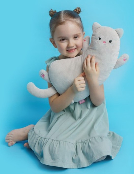 Игрушка-подушка мягкая «Кошечка Молли», 49 см, бежево-серая Игрушка-подушка мягкая «Кошечка Молли», 49 см, бежево-серая