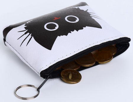 Кошелек на молнии для мелочи Sima-Land, 12*2,5*8 см, «Коты», ассорти