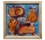 Картина «Один день из жизни кота» (Амельченя О.И.), 20×20 см, картон, масло Картина «Один день из жизни кота» (Амельченя О.И.), 20×20 см, картон, масло