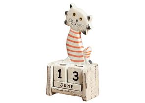Благотворительный деревянный настольный календарь «Вечный», 7×4×14 см, «Полосатый кот» (англ.яз.: месяцы) Благотворительный деревянный настольный календарь «Вечный», 7×4×14 см, «Полосатый кот» (англ.яз.: месяцы)