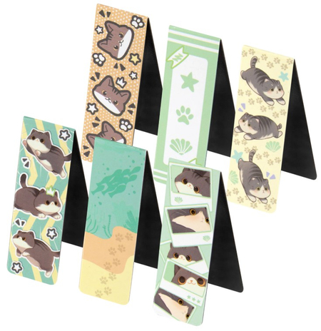 Набор закладок для книг магнитных Brauberg, 6 шт., 60*20 мм, «Милые коты», ассорти