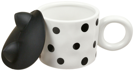 Кружка керамическая с силиконовой крышкой Mug, 400 мл, 100*80 мм, «Минимализм»