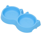 Миска двойная пластиковая «Пижон», 300 мл, 25×13×3,5 см, с прорезиненными ножками, «Кошка», синяя Миска двойная пластиковая «Пижон», 300 мл, 25×13×3,5 см, с прорезиненными ножками, «Кошка», синяя