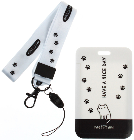 Бейдж пластиковый на тесьме с карабином Meshu, 50*80 мм, Nice Day Бейдж пластиковый на тесьме с карабином Meshu, 50*80 мм, Nice Day