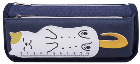 Пенал двухкамерный «Юнландия» Elements For Girls, 210*90*60 мм, Cats Rule, синий