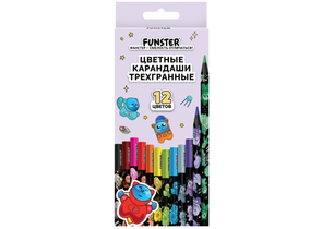 Карандаши цветные Funster Among Cats, 12 цветов, длина 175 мм, ассорти Карандаши цветные Funster Among Cats, 12 цветов, длина 175 мм, ассорти