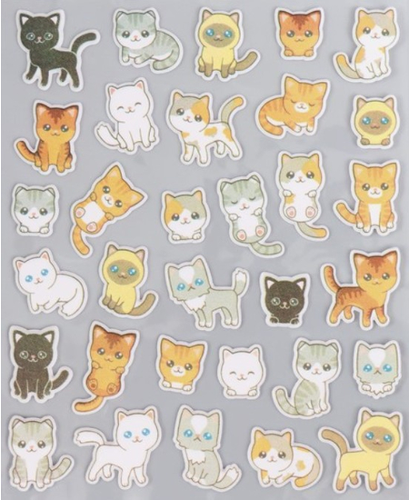Наклейки мягкие Sima-Land (ПВХ), 9,5*15 см, «Кошки»