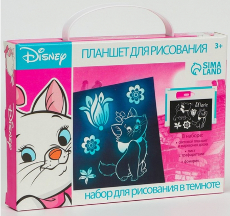 Набор для рисования в темноте Sima-Land (планшет и маркер), «Коты аристократы», 3+