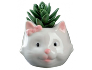 Горшок цветочный керамический «Кошка с бантиком»