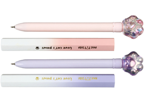 Ручка шариковая Meshu Glossy Paw, корпус ассорти, стержень синий