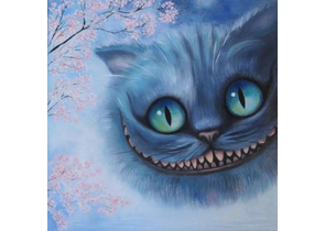 Картина «Чеширский кот» (живопись), 30×30 см, холст, масло (2023 г.)