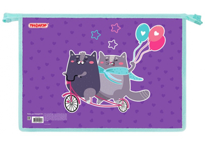 Папка для тетрадей «Пифагор» School А4, 230×330×55 мм, Bike Cats