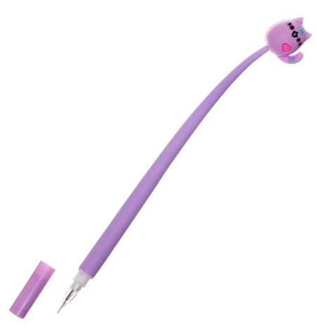 Ручка-прикол гелевая Calligrata, «Котик», корпус ассорти, стержень синий