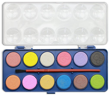 Акварель «Китти», 12 цветов, в пластиковой коробке, с кистью Акварель «Китти», 12 цветов, в пластиковой коробке, с кистью