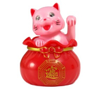 Маятник пластиковый от солнечной батареи «Котик манэки-нэко с колокольчиком», 7×9 см, «Счастливый кот в денежном мешке»