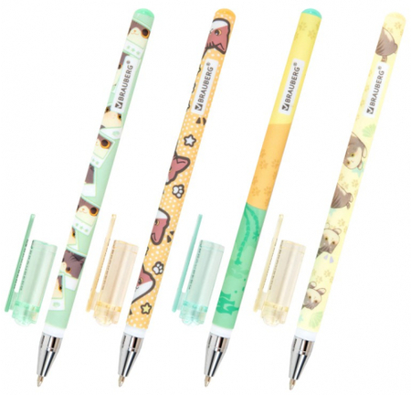 Ручка шариковая Brauberg Cute, «Милые коты», корпус ассорти, стержень синий Ручка шариковая Brauberg Cute, «Милые коты», корпус ассорти, стержень синий