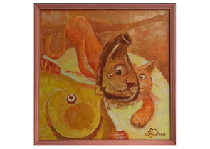 Картина «Моя кошка» (Покотило А.А.), 50×50 см, холст, масло