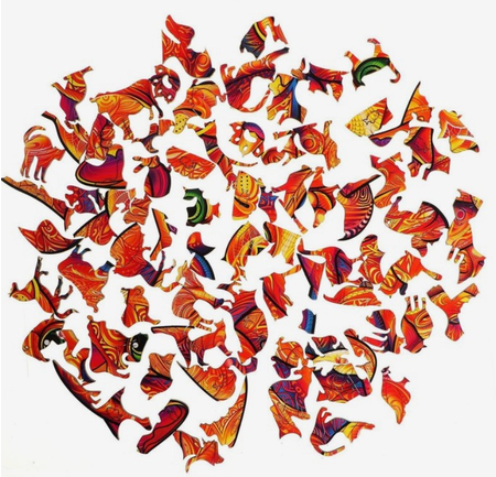 Пазлы фигурные деревянные Sima-Land, 28*28 см, 91 элемент, «Нежная любовь»