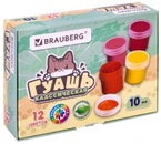 Гуашь Brauberg, 12 цветов×10 мл, «Милые коты»