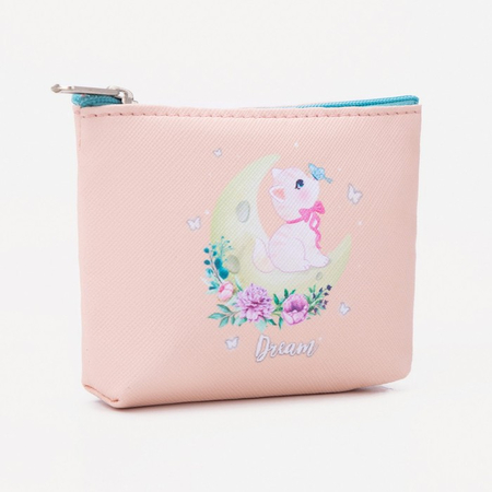 Кошелек-косметичка детский на молнии, 11*8,5*0,5 см, «Котик на Луне» Кошелек-косметичка детский на молнии, 11*8,5*0,5 см, «Котик на Луне»