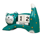 Календарь деревянный настольный, 14×5,4×10 см, «Кошка»
