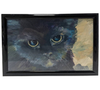 Картина «Черный кот» (Манкович В.Л.), 10×15 см, бумага, масло